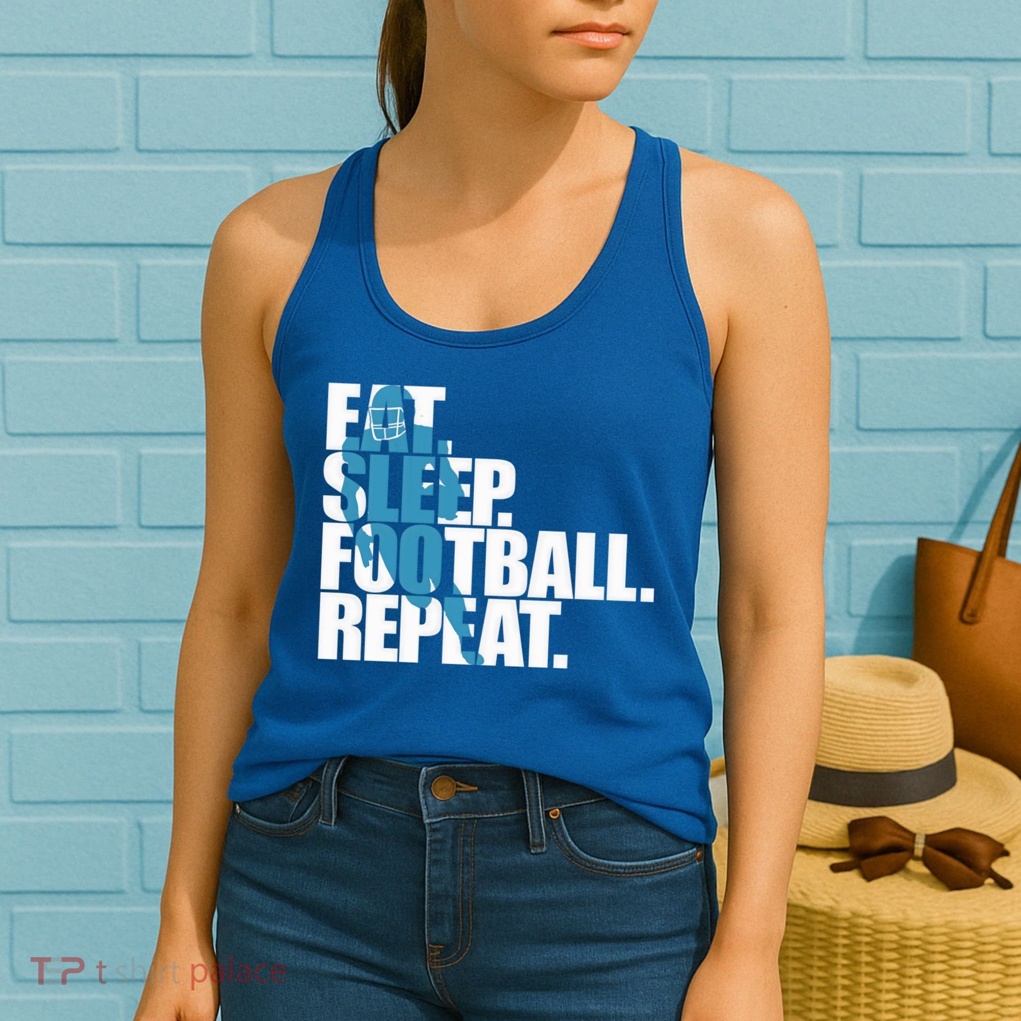 Eat Sleep Football Repeat Sports Gift Women's Tank Top