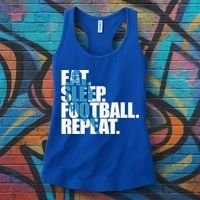 Eat Sleep Football Repeat Sports Gift Women's Tank Top thumb 3