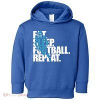 Eat Sleep Football Repeat Sports Gift Toddler Hoodie thumb 0