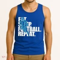 Eat Sleep Football Repeat Sports Gift Tank Top thumb 3