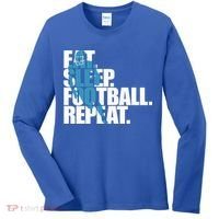 Eat Sleep Football Repeat Sports Gift Women's Long Sleeve Shirt thumb 0