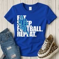 Eat Sleep Football Repeat Sports Gift Women's T-Shirt thumb 3
