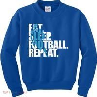 Eat Sleep Football Repeat Sports Gift Kids Sweatshirt thumb 0