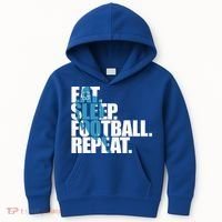 Eat Sleep Football Repeat Sports Gift Kids Hoodie thumb 0