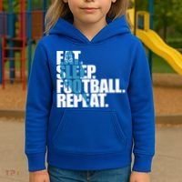 Eat Sleep Football Repeat Sports Gift Kids Hoodie thumb 3