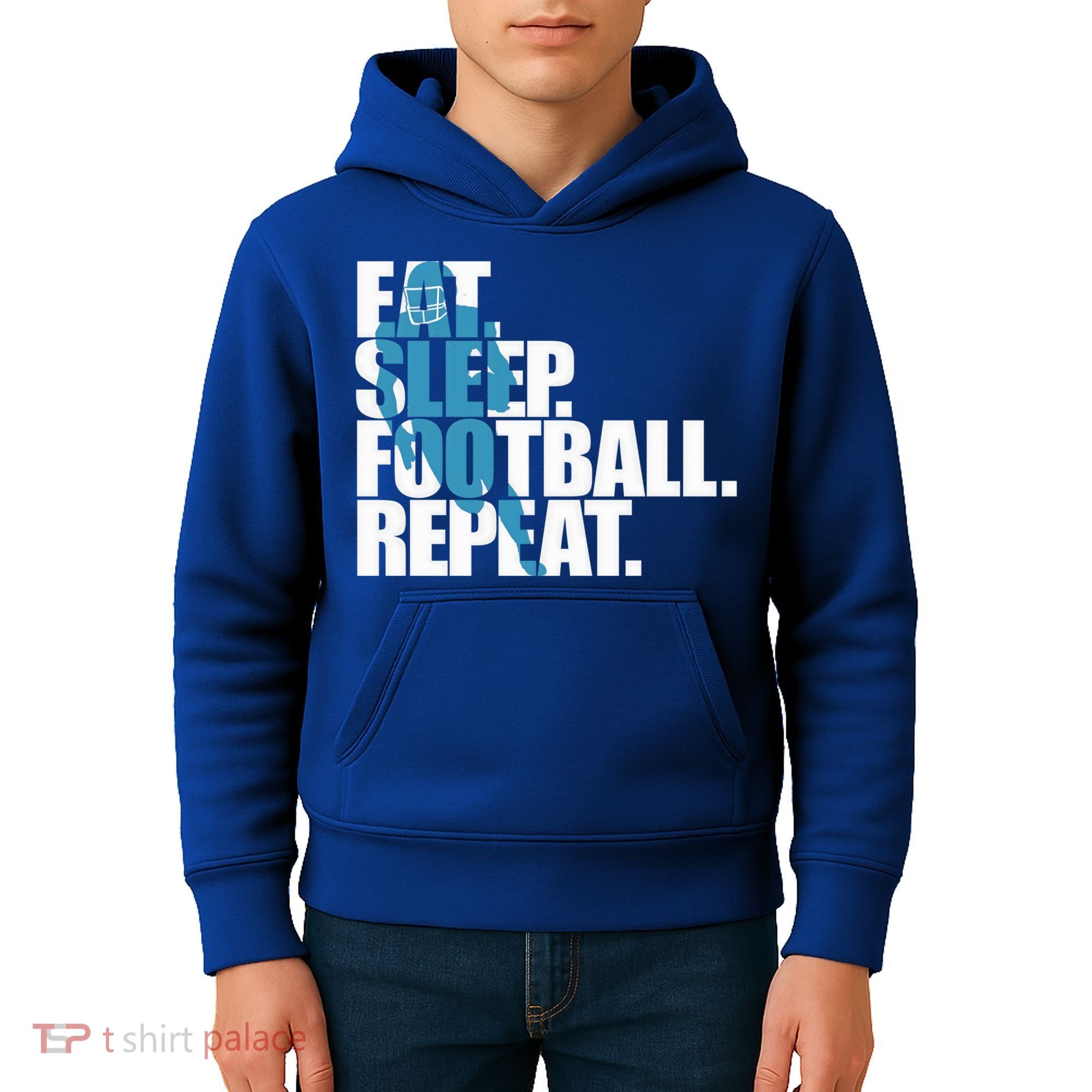 Eat Sleep Football Repeat Sports Gift Kids Hoodie