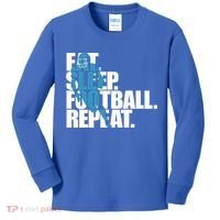 Eat Sleep Football Repeat Sports Gift Kids Long Sleeve Shirt thumb 0