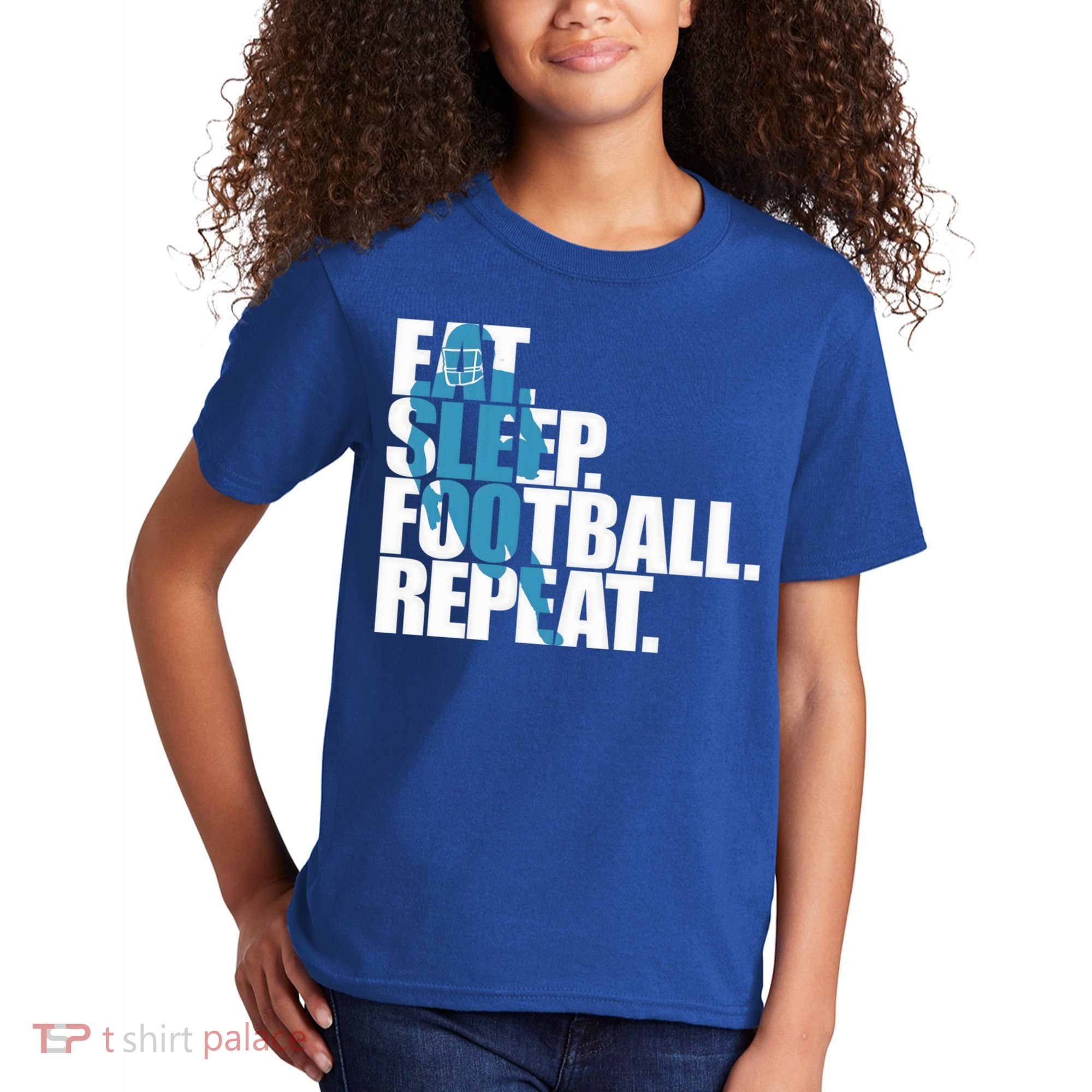 Eat Sleep Football Repeat Sports Gift Kids T-Shirt