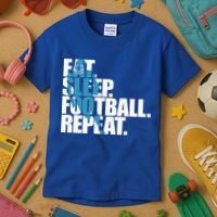 Eat Sleep Football Repeat Sports Gift Kids T-Shirt thumb 3