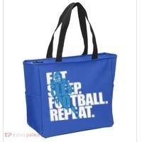 Eat Sleep Football Repeat Sports Gift Tote Bag thumb 2