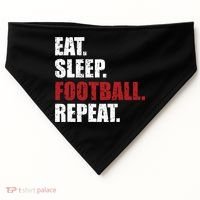 Eat Sleep Football Repeat Gift USA-Made Doggie Bandana thumb 0