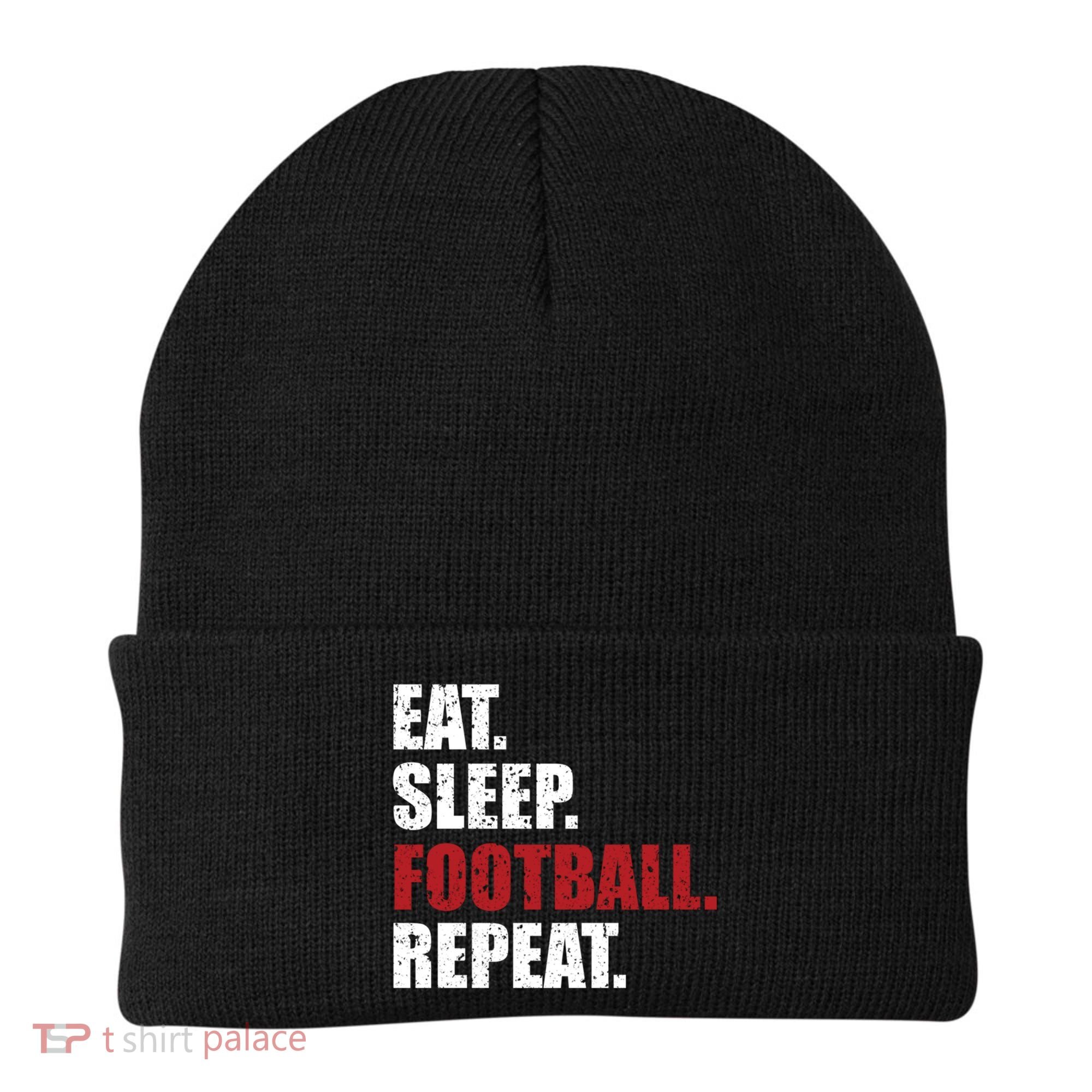 Eat Sleep Football Repeat Gift Beanie