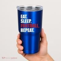 Eat Sleep Football Repeat Gift Tumbler thumb 2