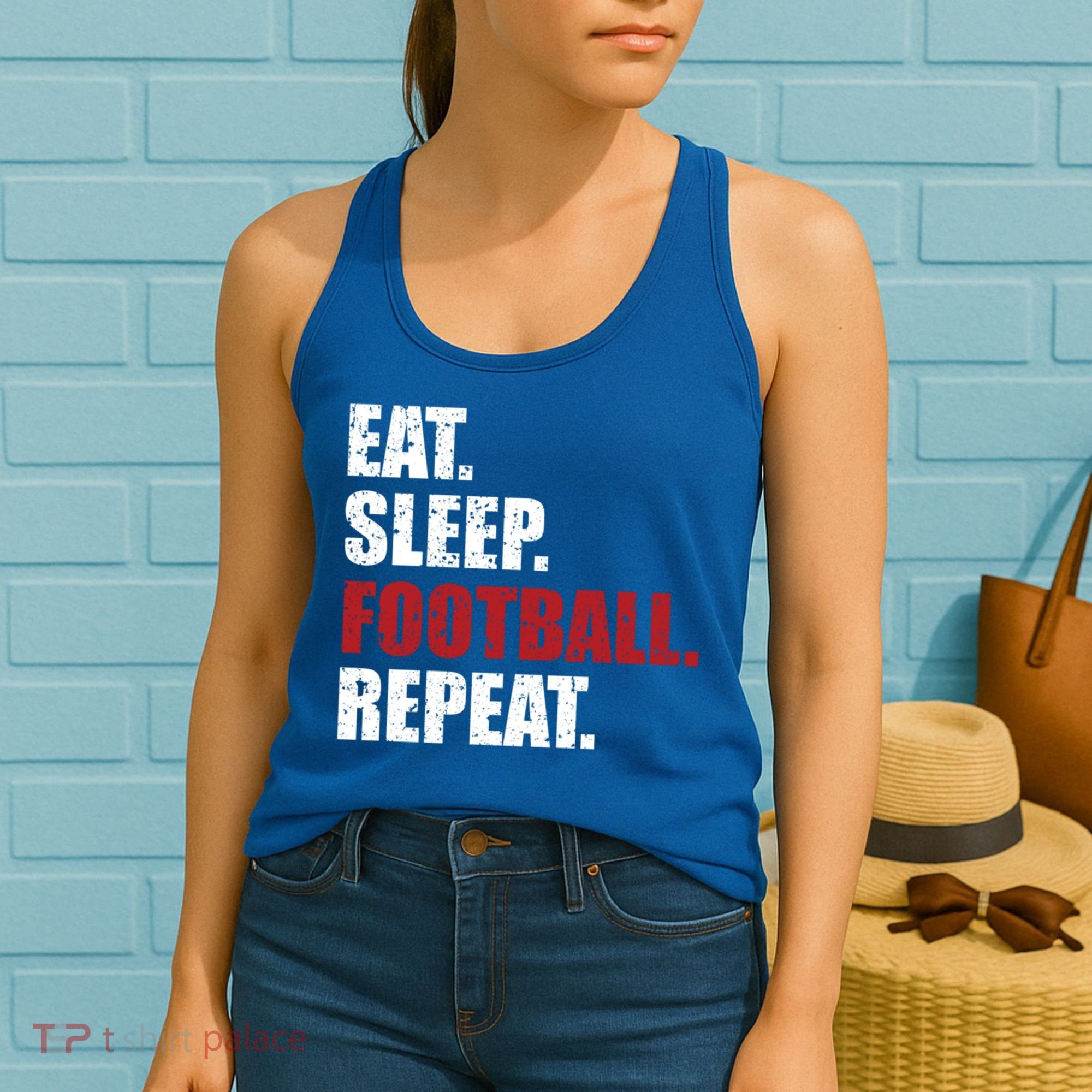 Eat Sleep Football Repeat Gift Women's Tank Top
