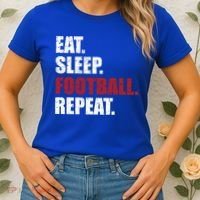 Eat Sleep Football Repeat Gift Women's T-Shirt thumb 2