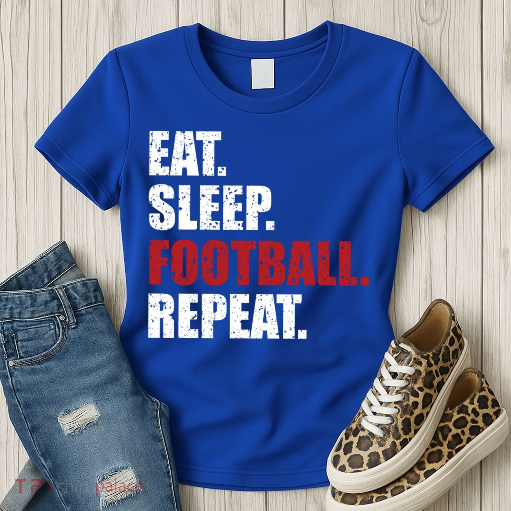 Eat Sleep Football Repeat Gift Women's T-Shirt