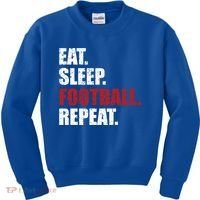 Eat Sleep Football Repeat Gift Kids Sweatshirt thumb 0