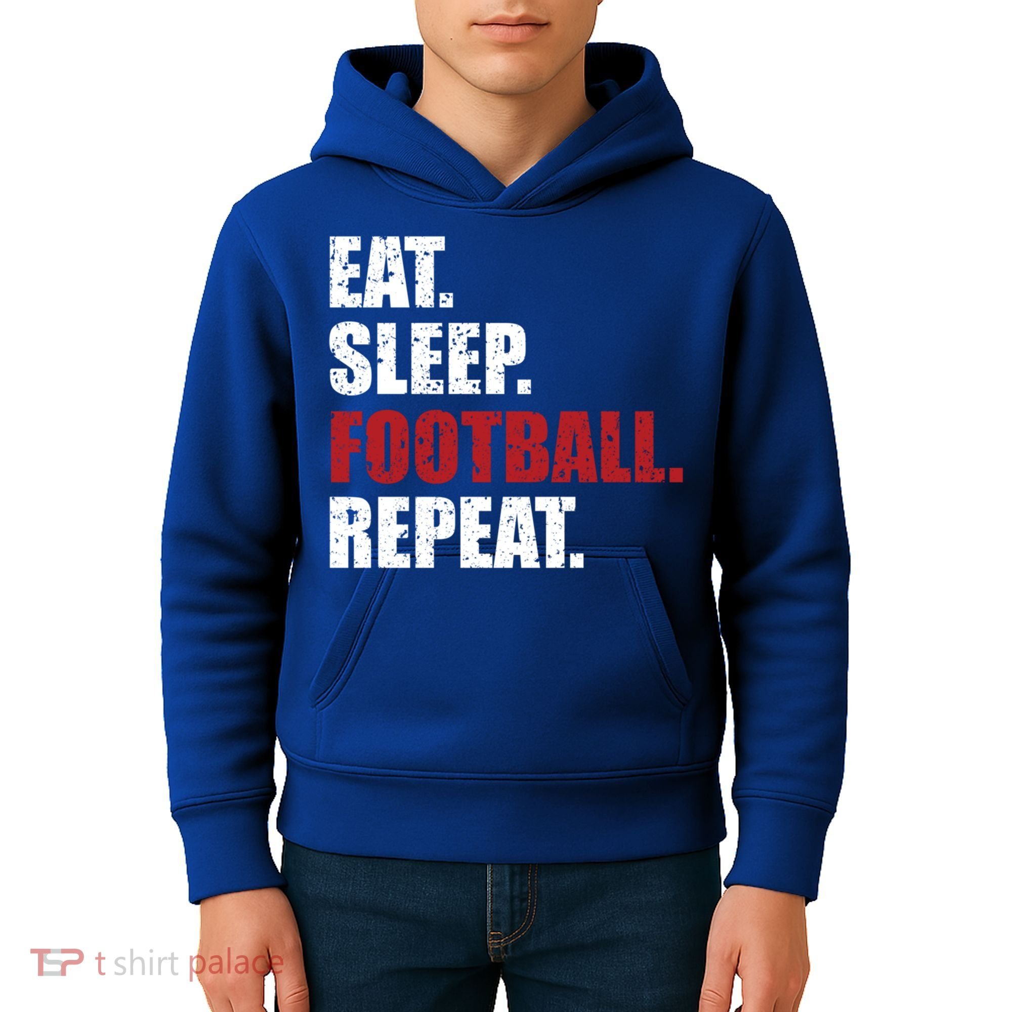 Eat Sleep Football Repeat Gift Kids Hoodie