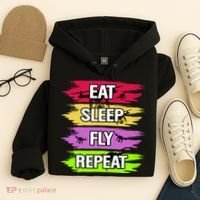 Eat Sleep Fly Repeat Hoodie thumb 4