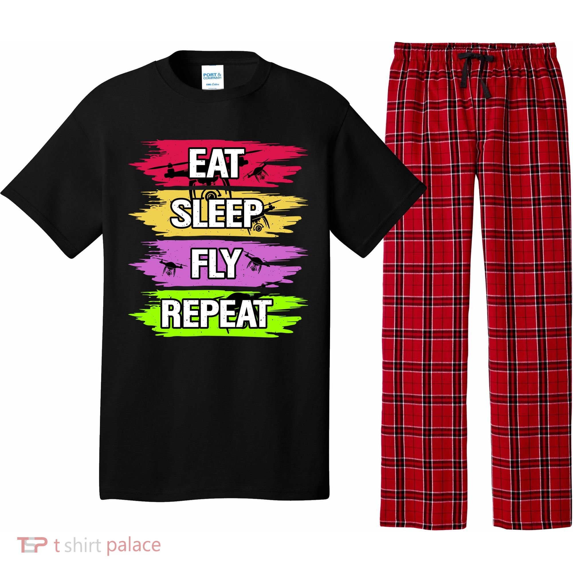 Eat Sleep Fly Repeat Pajama Set