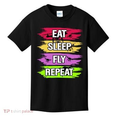 Eat Sleep Fly Repeat Kids T-Shirt