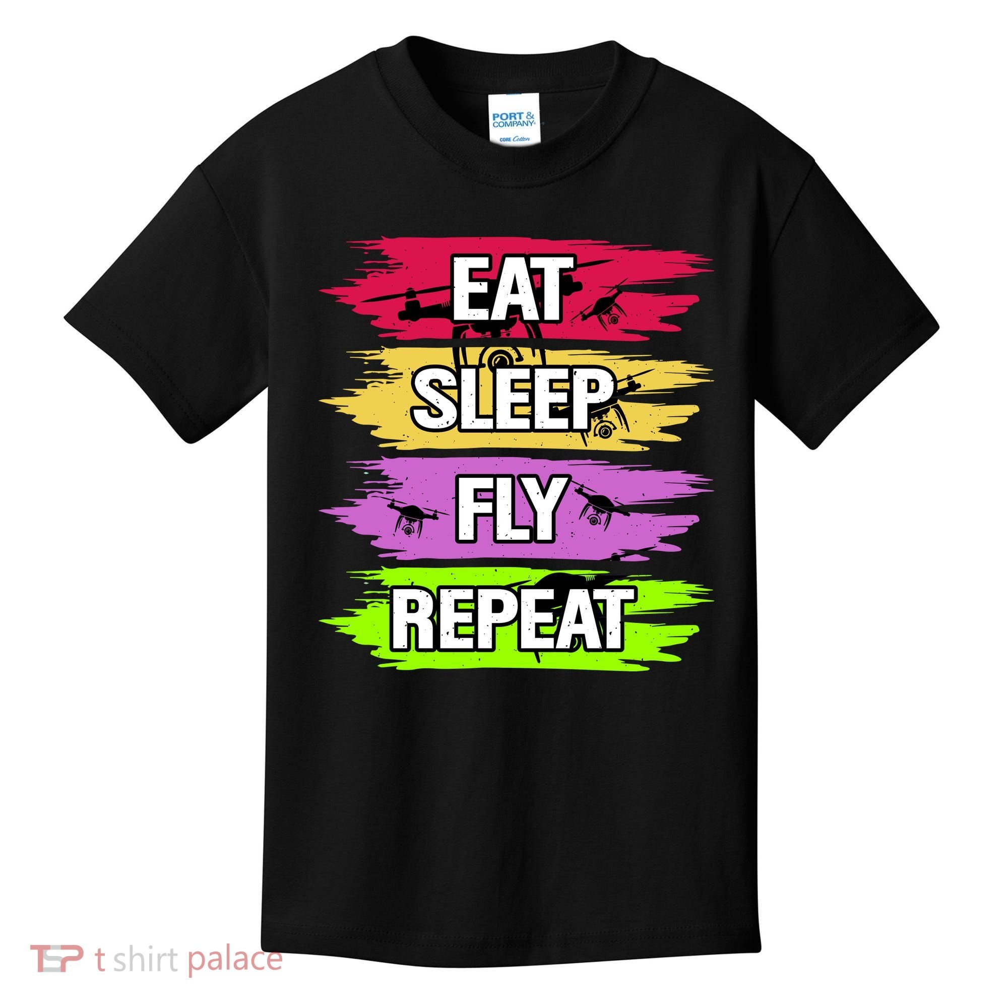Eat Sleep Fly Repeat Kids T-Shirt