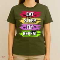 Eat Sleep Fly Repeat T-Shirt thumb 4