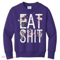 Eat Shit Flowers Floral Kids Sweatshirt thumb 0