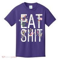 Eat Shit Flowers Floral Kids T-Shirt thumb 0