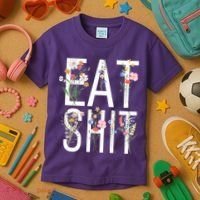 Eat Shit Flowers Floral Kids T-Shirt thumb 3