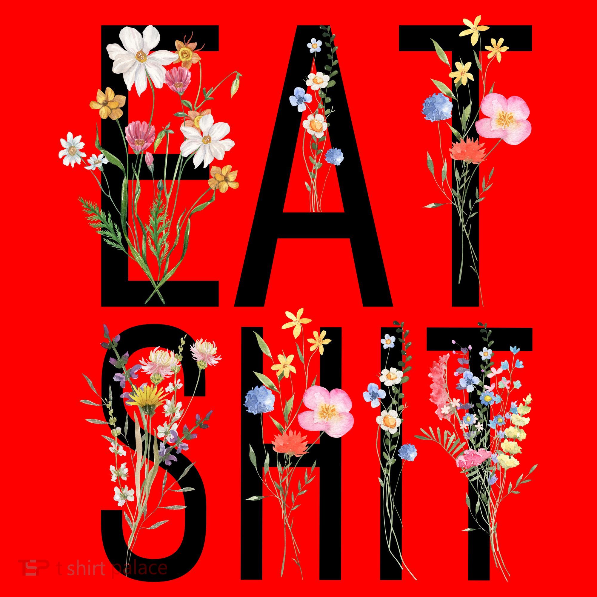 Eat Shit Flowers Floral Santa Hat