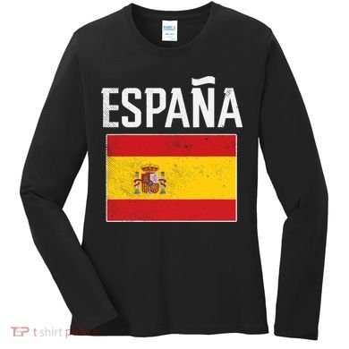 Espana Spain Flag Spanish Soccer Women's Long Sleeve Shirt