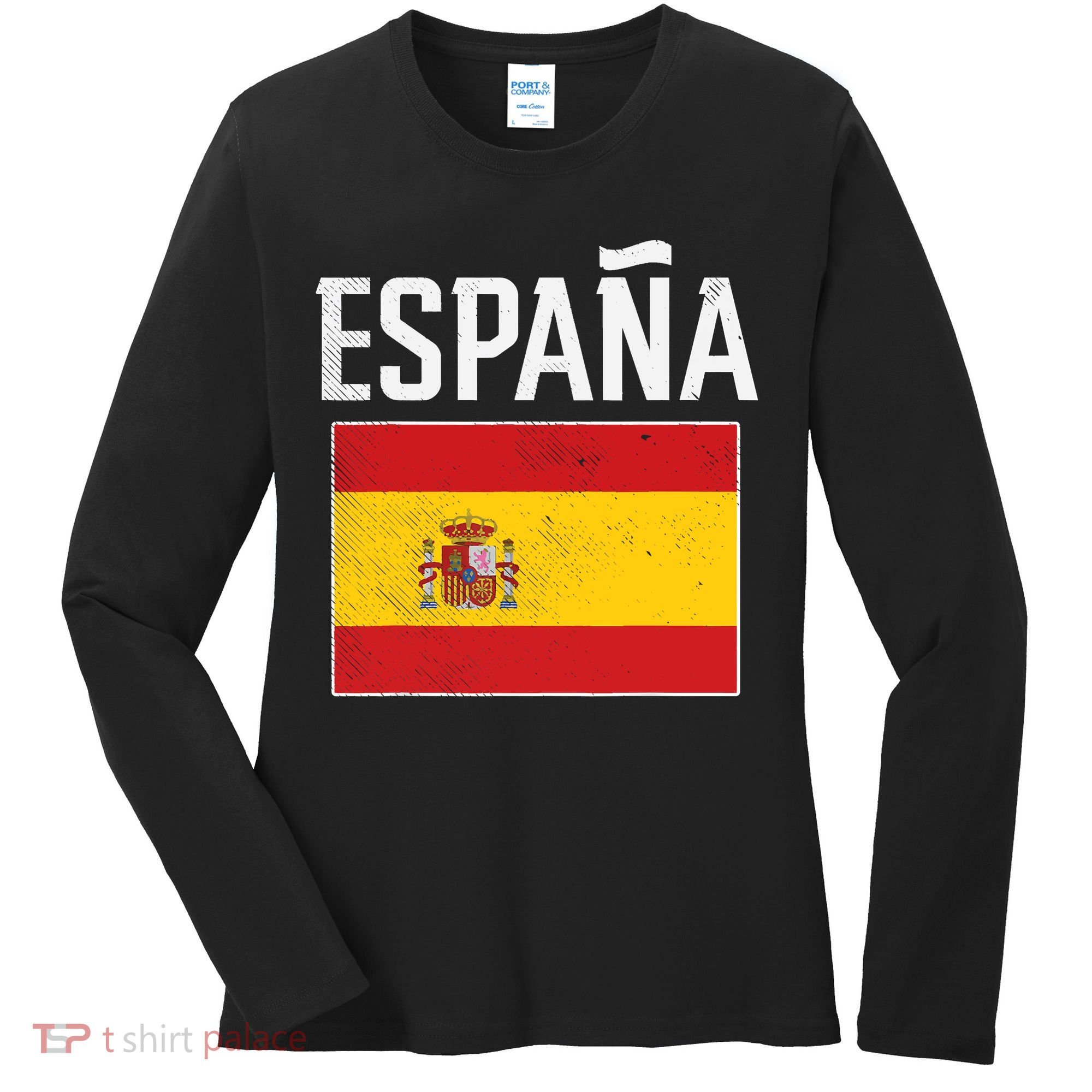Espana Spain Flag Spanish Soccer Women's Long Sleeve Shirt