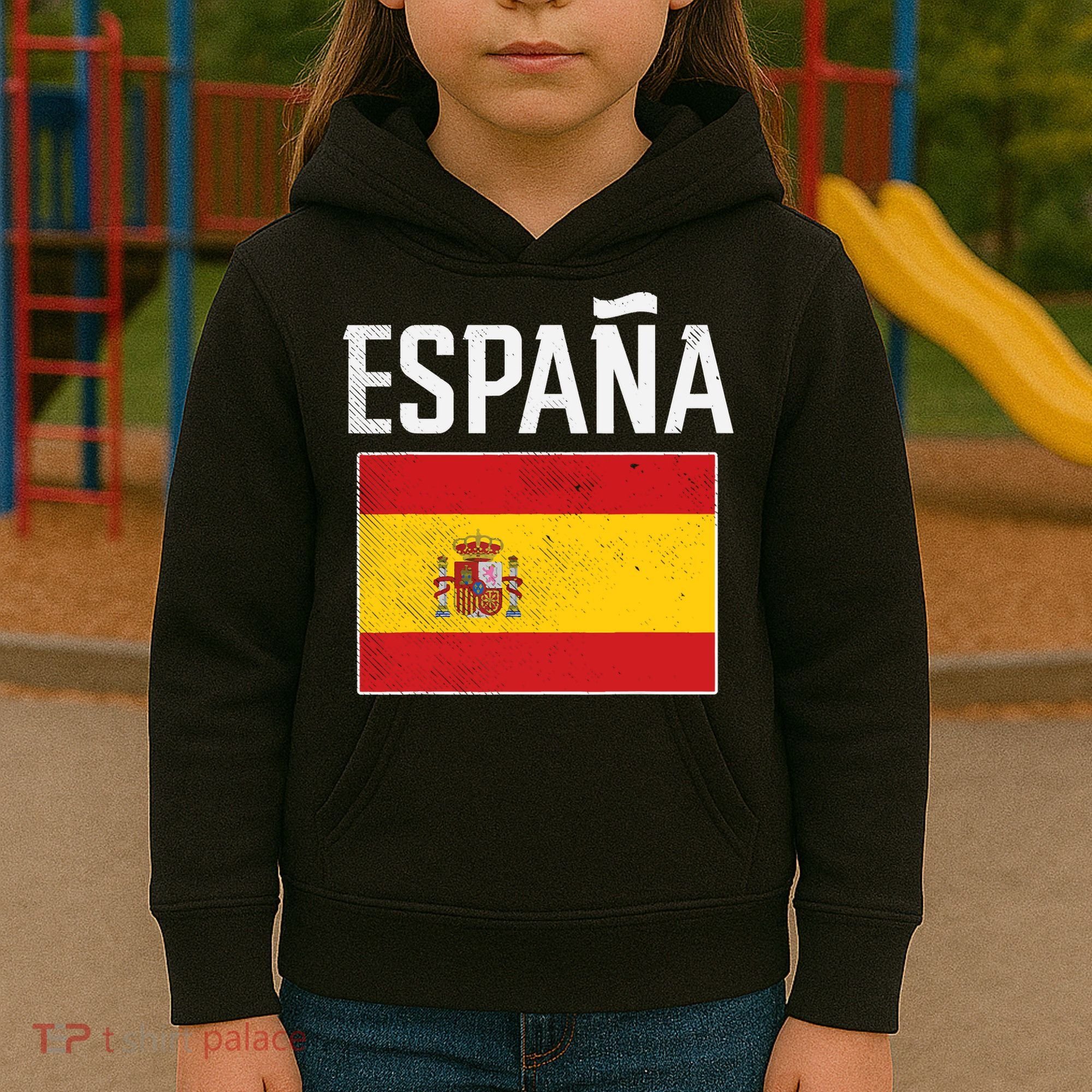 Espana Spain Flag Spanish Soccer Kids Hoodie