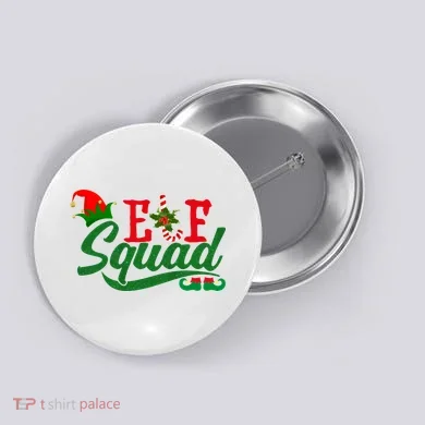 Elf Squad Festive Cute Christmas Button