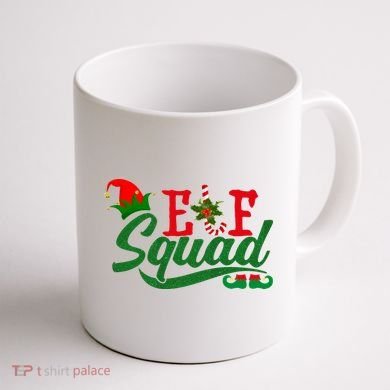 Elf Squad Festive Cute Christmas Coffee Mug back