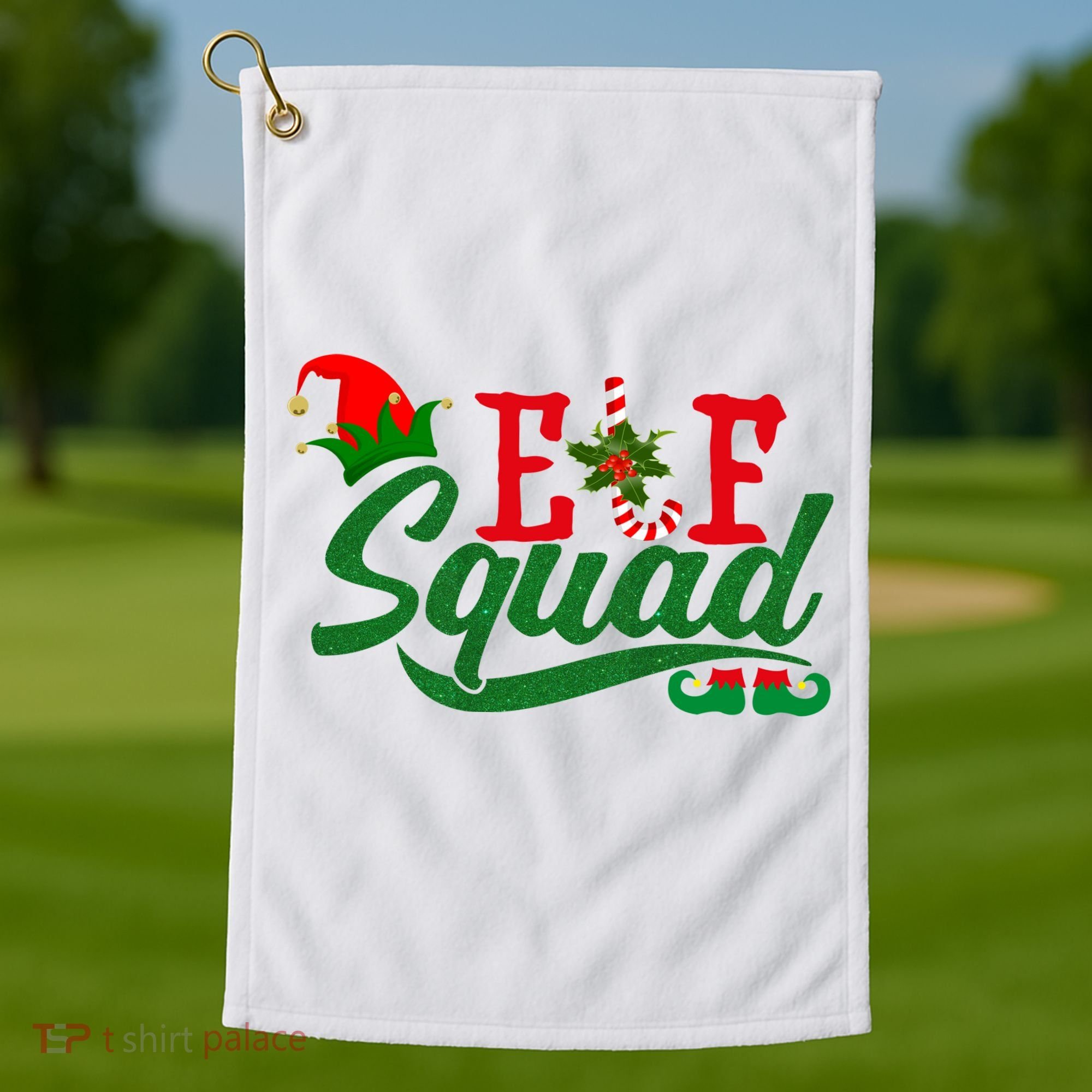 Elf Squad Festive Cute Christmas Golf Towel
