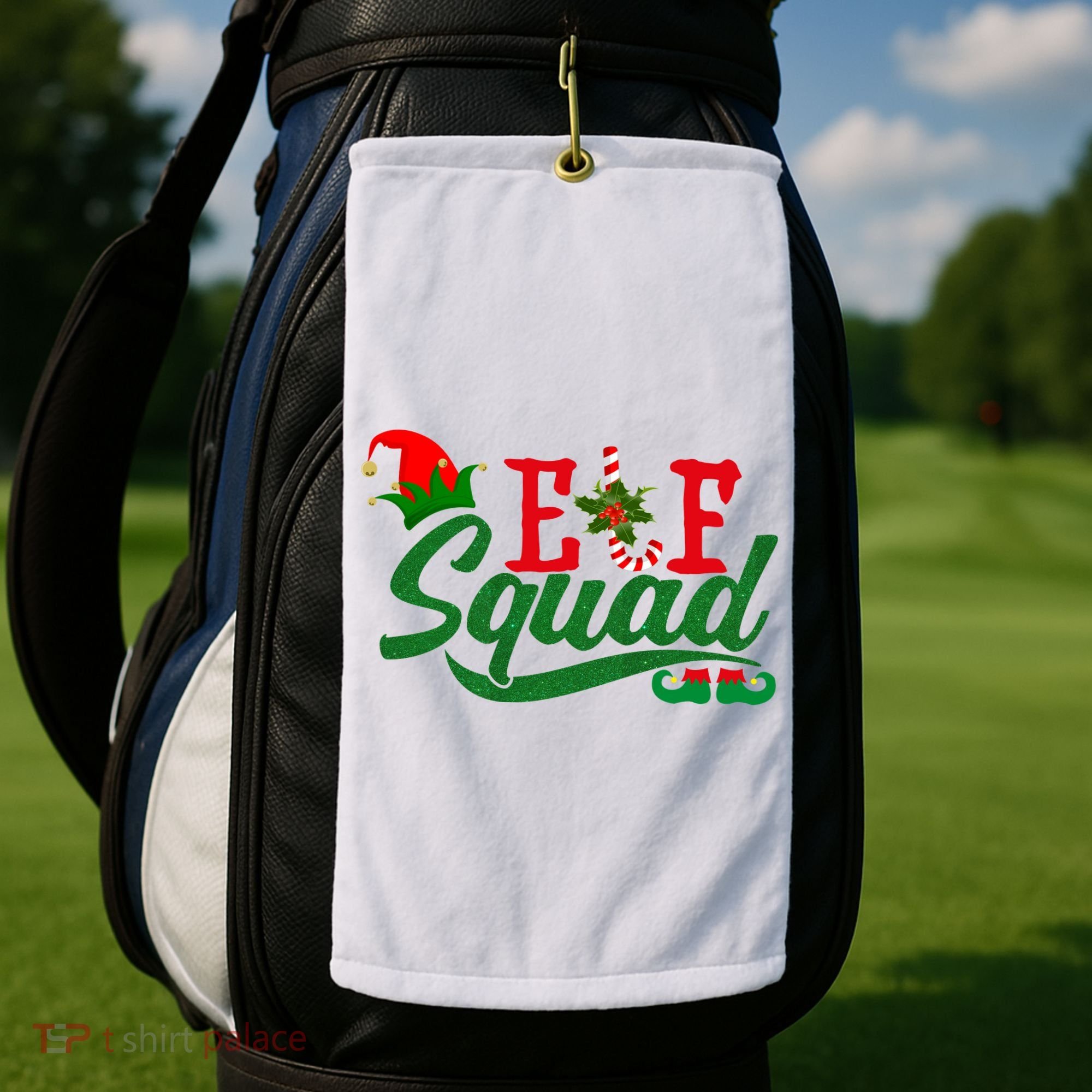 Elf Squad Festive Cute Christmas Golf Towel