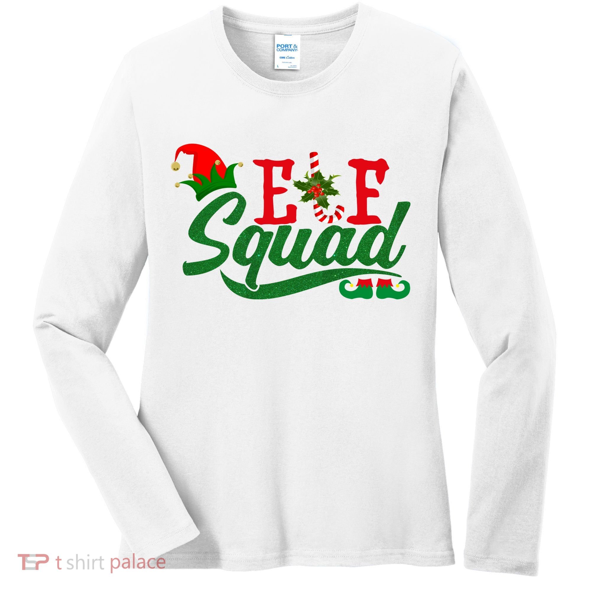 Elf Squad Festive Cute Christmas Women's Long Sleeve Shirt