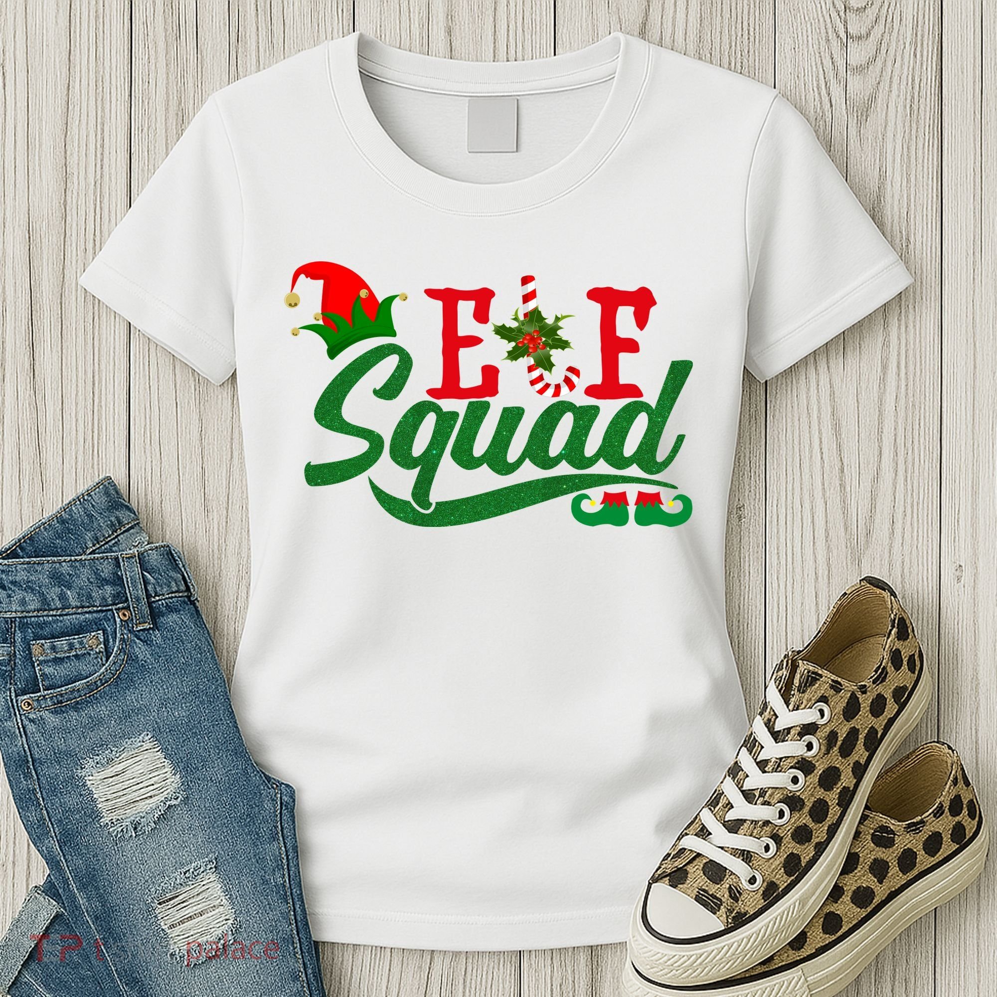 Elf Squad Festive Cute Christmas Women's T-Shirt