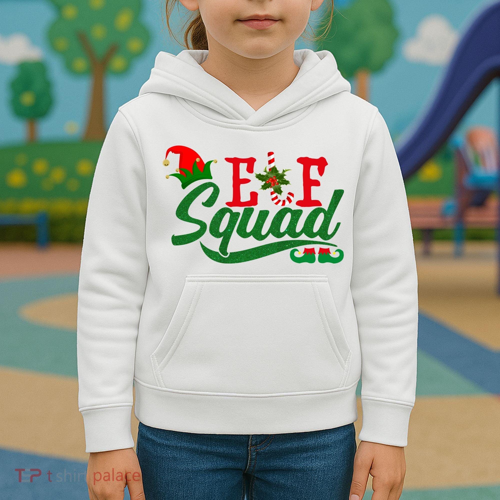Elf Squad Festive Cute Christmas Kids Hoodie