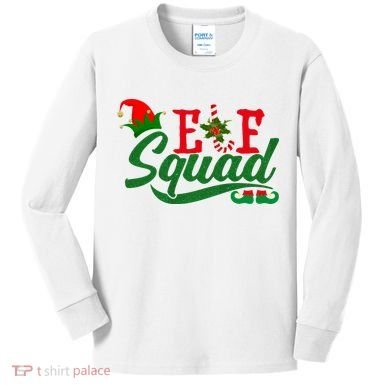 Elf Squad Festive Cute Christmas Kids Long Sleeve Shirt