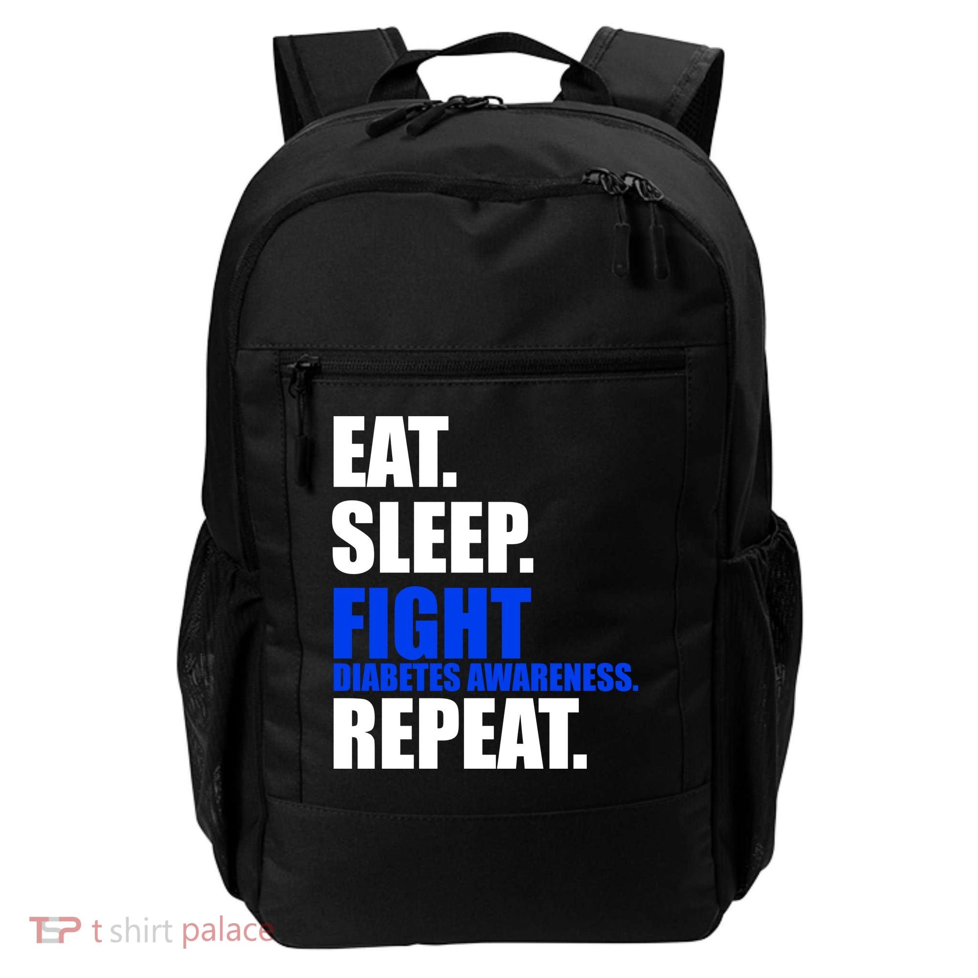 Eat Sleep Fight Diabetes Awareness Repeat Backpack