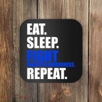 Eat Sleep Fight Diabetes Awareness Repeat Coaster thumb 0