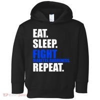 Eat Sleep Fight Diabetes Awareness Repeat Toddler Hoodie thumb 0