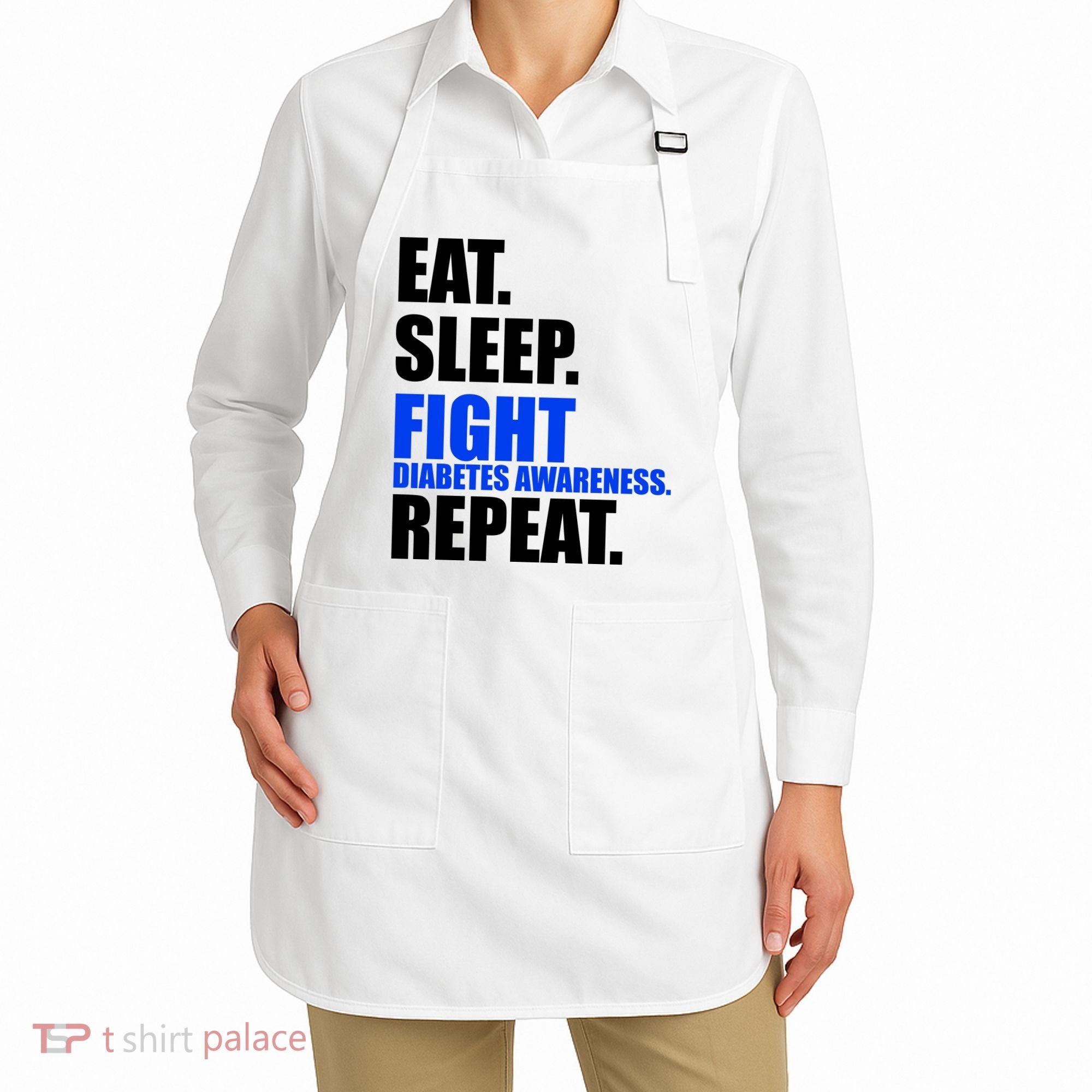Eat Sleep Fight Diabetes Awareness Repeat Apron