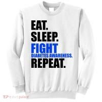 Eat Sleep Fight Diabetes Awareness Repeat Sweatshirt thumb 0