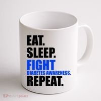 Eat Sleep Fight Diabetes Awareness Repeat Coffee Mug thumb 1