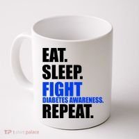 Eat Sleep Fight Diabetes Awareness Repeat Coffee Mug thumb 0