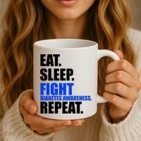 Eat Sleep Fight Diabetes Awareness Repeat Coffee Mug thumb 3